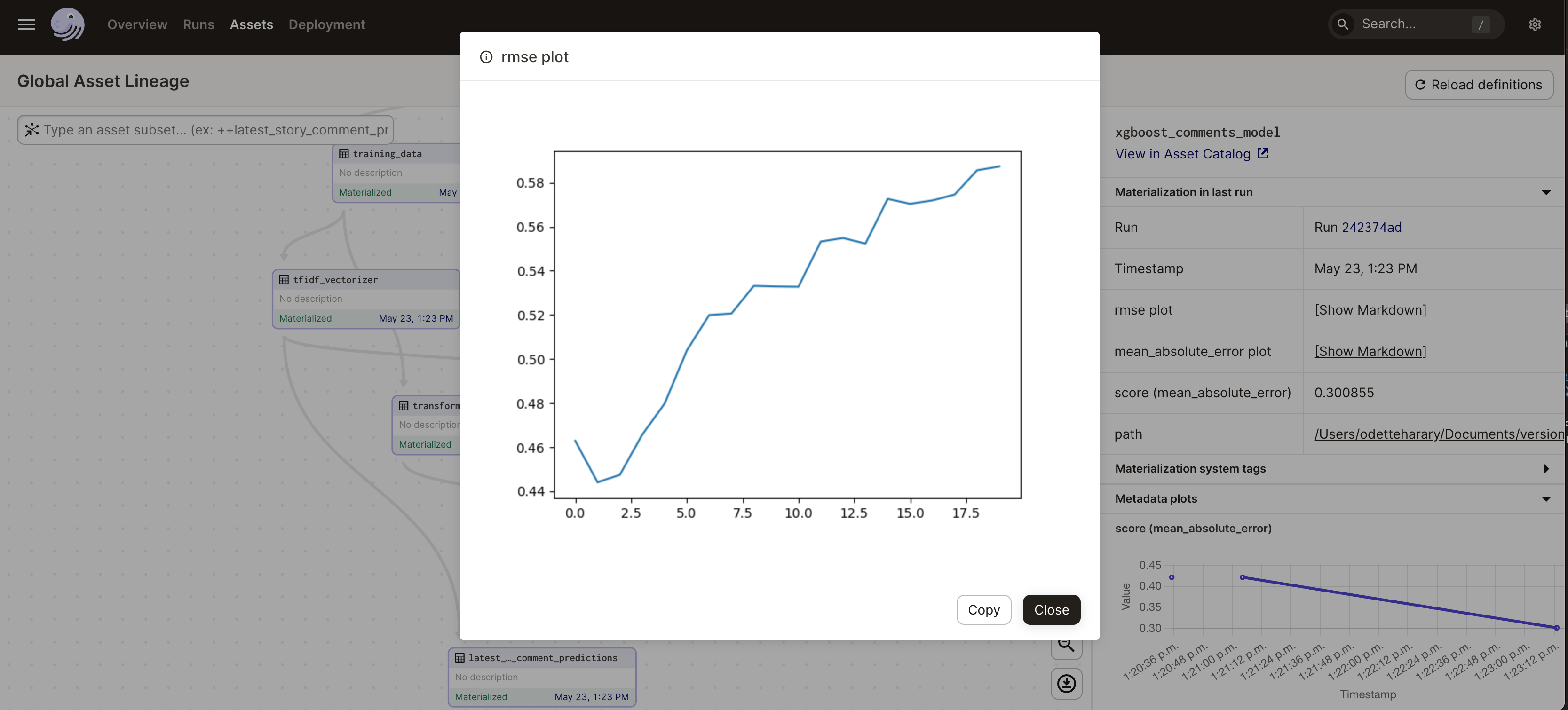 Markdown plot in the UI